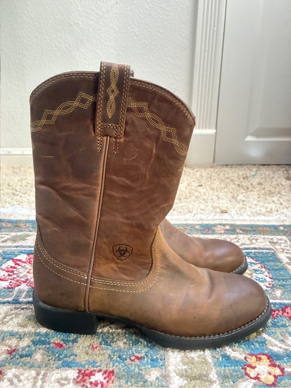 Ariat Brown Leather Men's Western Pull-On Boots - Picture 2 of 8